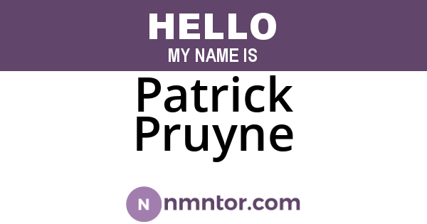 Patrick Pruyne