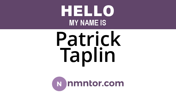 Patrick Taplin