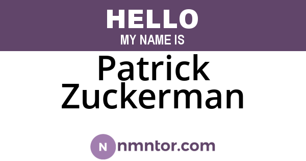 Patrick Zuckerman
