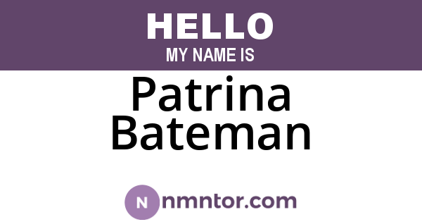 Patrina Bateman