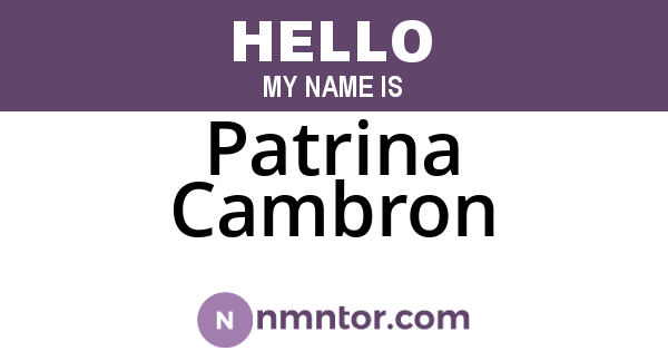 Patrina Cambron