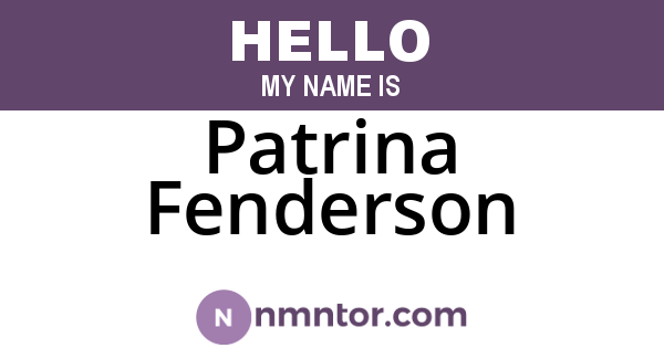 Patrina Fenderson