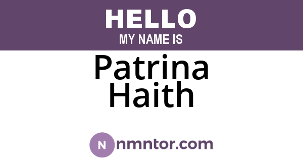 Patrina Haith