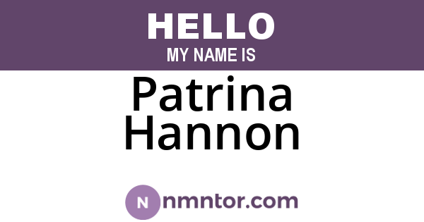 Patrina Hannon