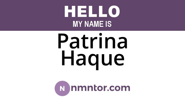 Patrina Haque