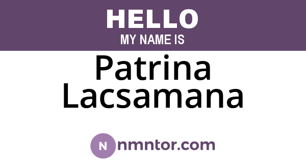 Patrina Lacsamana