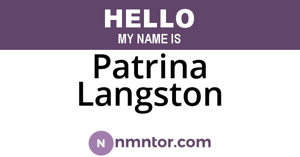 Patrina Langston