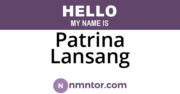Patrina Lansang