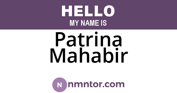 Patrina Mahabir
