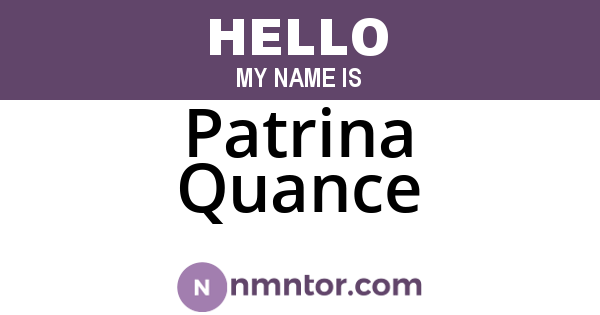 Patrina Quance