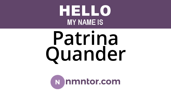 Patrina Quander