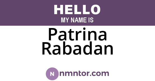 Patrina Rabadan