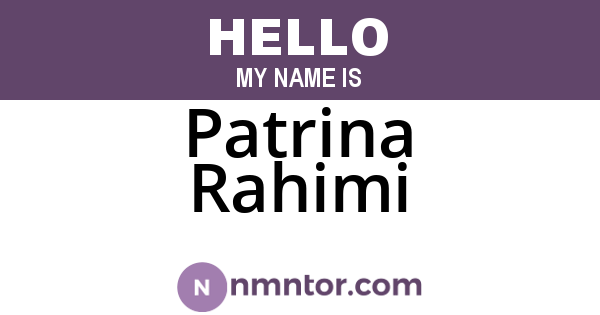 Patrina Rahimi