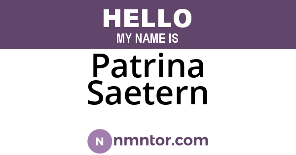 Patrina Saetern