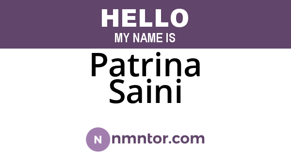 Patrina Saini