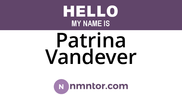Patrina Vandever