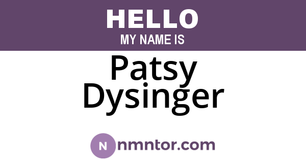 Patsy Dysinger
