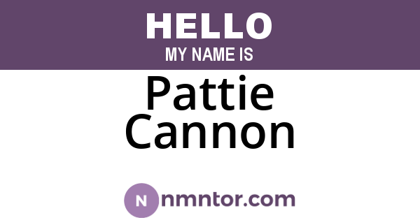 Pattie Cannon