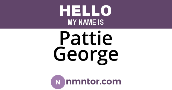 Pattie George