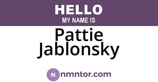 Pattie Jablonsky