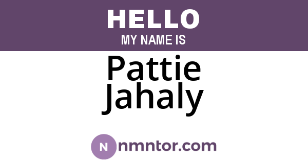 Pattie Jahaly