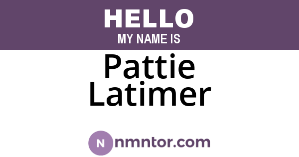 Pattie Latimer