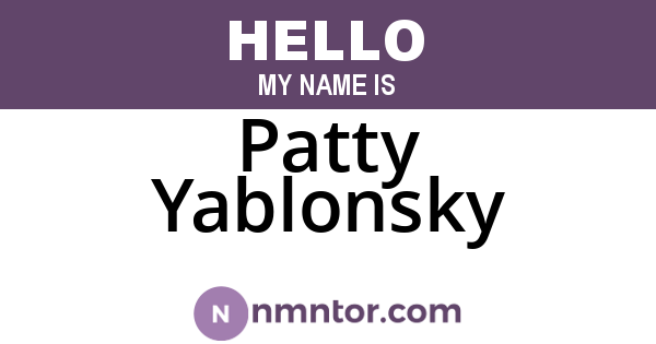 Patty Yablonsky