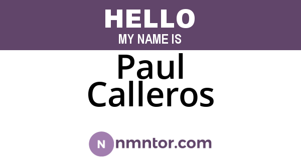 Paul Calleros