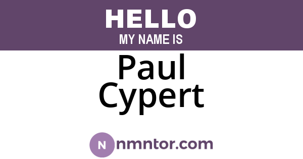 Paul Cypert
