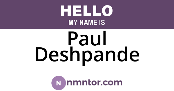 Paul Deshpande