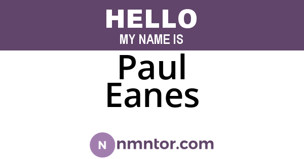 Paul Eanes