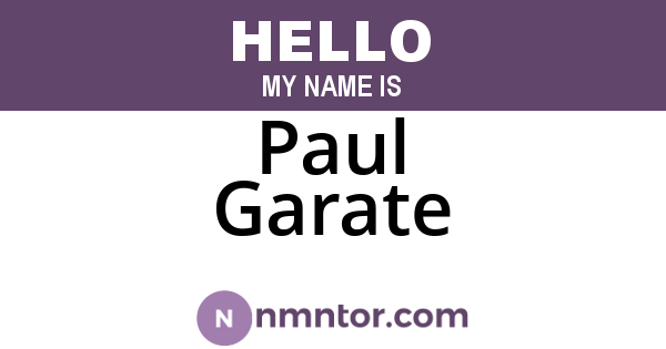 Paul Garate