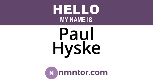 Paul Hyske