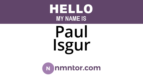 Paul Isgur