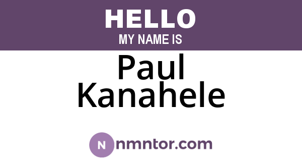 Paul Kanahele