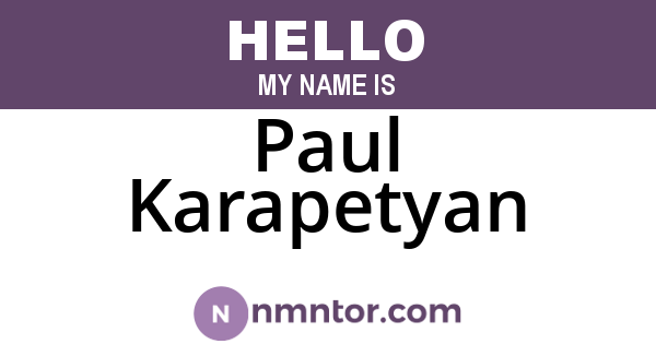 Paul Karapetyan