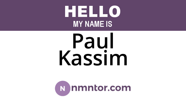 Paul Kassim