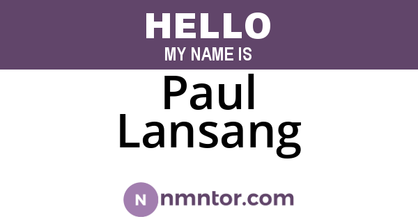 Paul Lansang