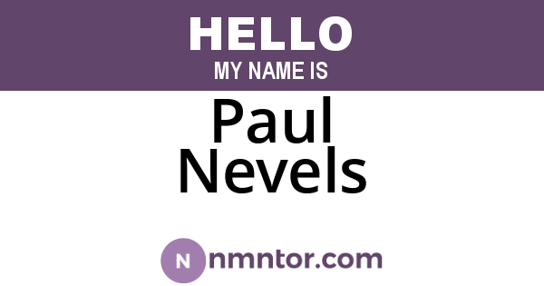 Paul Nevels