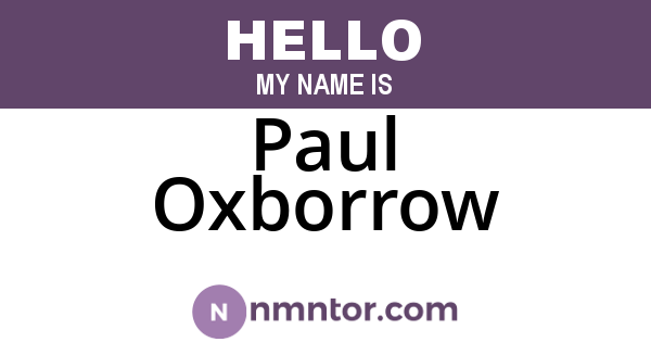Paul Oxborrow