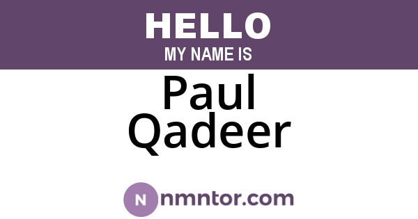 Paul Qadeer