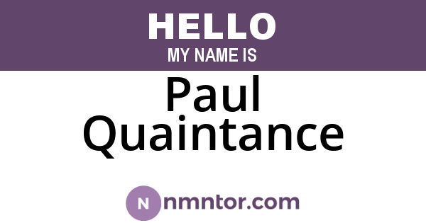 Paul Quaintance