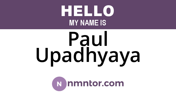 Paul Upadhyaya