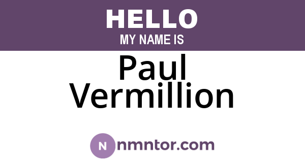 Paul Vermillion