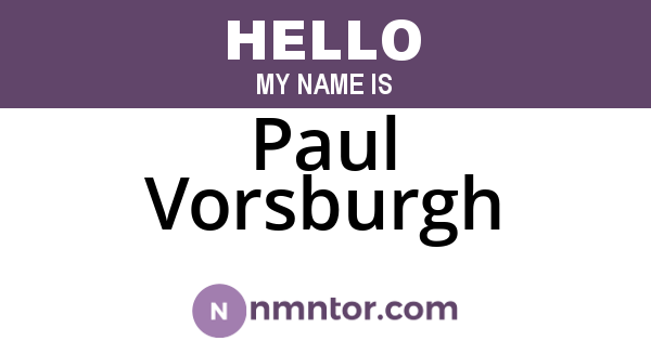 Paul Vorsburgh