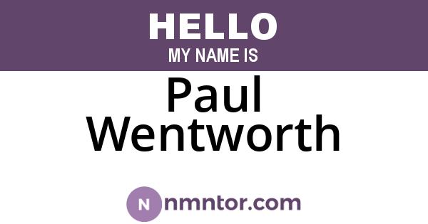 Paul Wentworth
