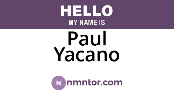 Paul Yacano