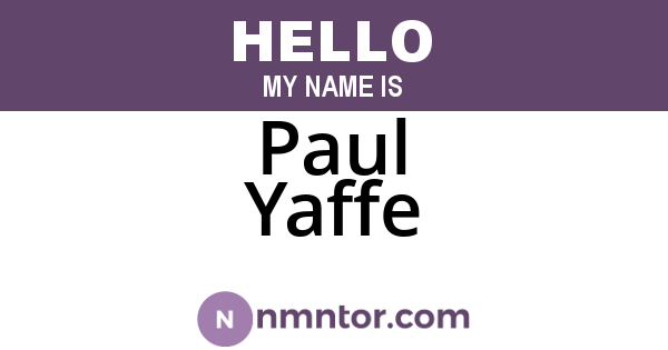 Paul Yaffe