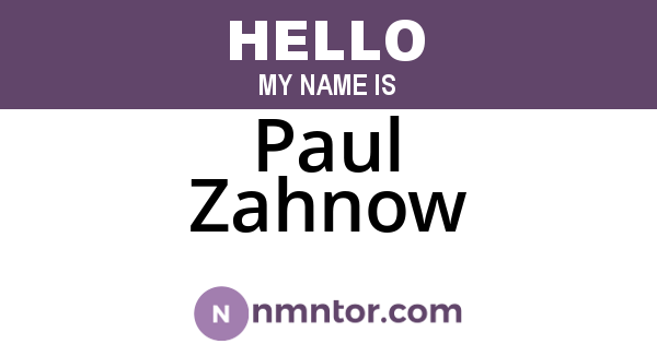 Paul Zahnow