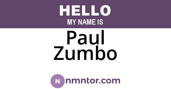 Paul Zumbo